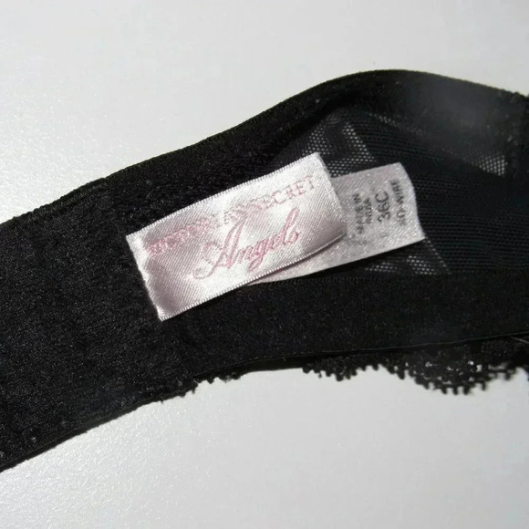 VICTORIA’S SECRET Angels Black No-Wire Bra Sz 36C - Picture 4 of 5